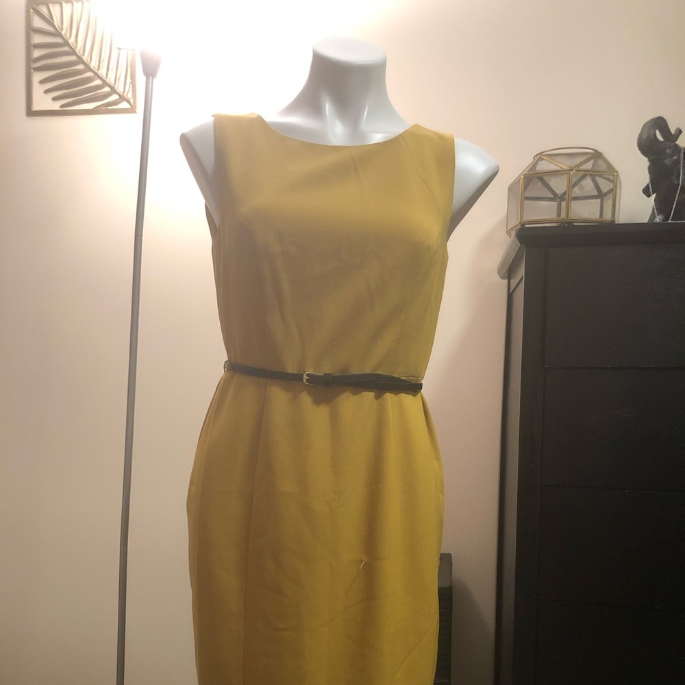 Beautiful mustard yellow jumper with black belt